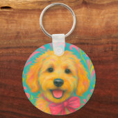 Preppy Golden Doodle Sleutelhanger (Achterkant)