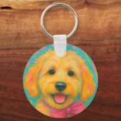 Preppy Golden Doodle Sleutelhanger (Voorkant)
