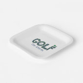 Preppy Golf Blauw Groen Argyle Custom Papieren Bordje (Gebogen)