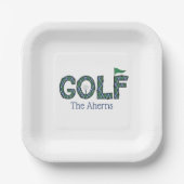Preppy Golf Blauw Groen Argyle Custom Papieren Bordje (Voorkant)