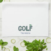 Preppy Golf Blauw Groen Argyle Custom Theedoek (Gevouwen)