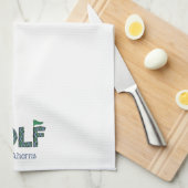 Preppy Golf Blauw Groen Argyle Custom Theedoek (Quarter Fold)