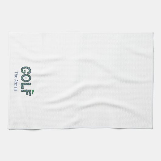 Preppy Golf Blauw Groen Argyle Custom Theedoek (Horizontaal)