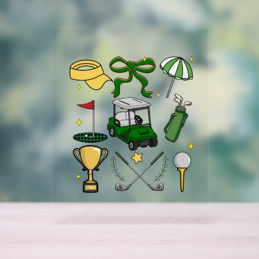 Preppy Golf Coquette Acryl Bord (Neutraal)