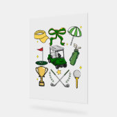 Preppy Golf Coquette Acryl Bord (Hoek)