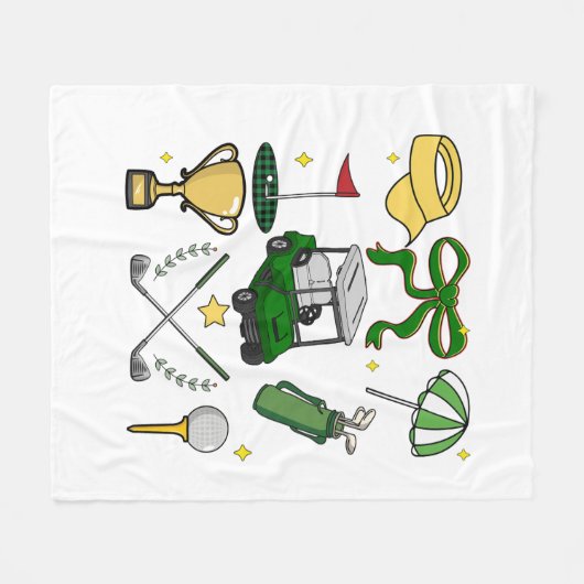 Preppy Golf Coquette Fleece Deken (Voorkant (Horizontaal))