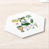 Preppy Golf Coquette Kartonnen Onderzetters (Schuin)