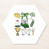 Preppy Golf Coquette Kartonnen Onderzetters (Voorkant)