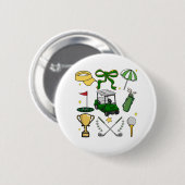 Preppy Golf Coquette Ronde Button 5,7 Cm (Voorkant /achterkant)
