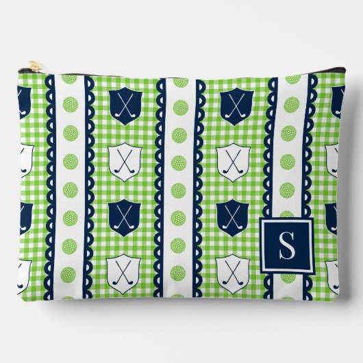 Preppy Golf Crest Gingham - Lime & Navy Etui (Voorkant)