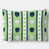Preppy Golf Crest Gingham - Lime & Navy Etui (Achterkant)