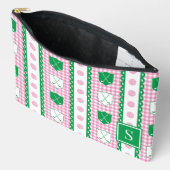 Preppy Golf Crest Gingham - Roze & Groen Etui (Open)