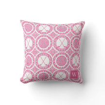 Preppy Golf Damask - Ballen & Clubs in Hot Pink