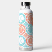 Preppy Golf Damask – Balls & Clubs - Coral & Turq Waterfles (Rechts)