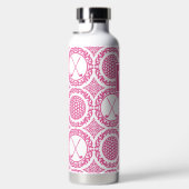 Preppy Golf Damask – Balls & Clubs in Hot Pink Waterfles (Rechts)