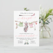 Preppy Golf Girl Girly Baby shower Kaart (Staand voorkant)