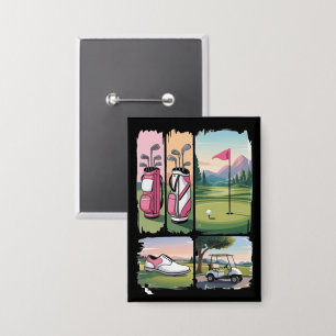 Preppy Golf Grappige Golf Liefhebber Seizoen Toern Button