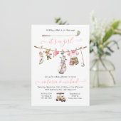 Preppy Golf Meisje Baby shower Kaart (Staand voorkant)