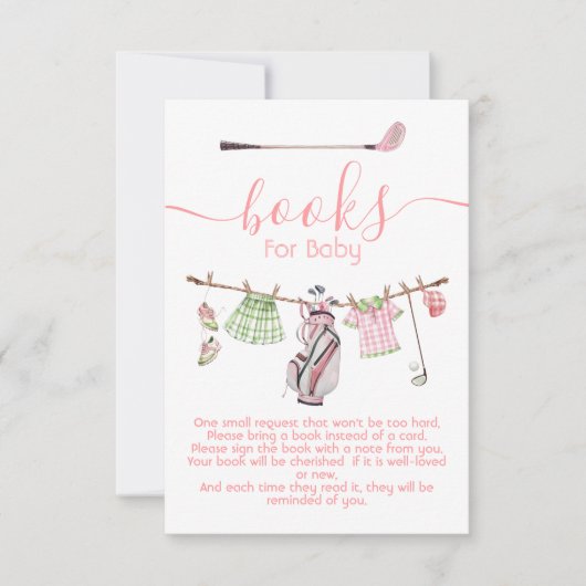 Preppy Golf meisje waslijn boeken voor baby Kaart (Voorkant)