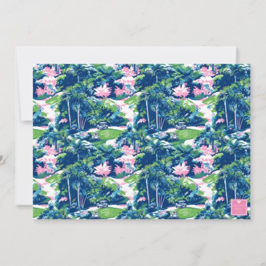 Preppy Golf Palm Beach Golf Cart Bedankkaart (Achterkant)