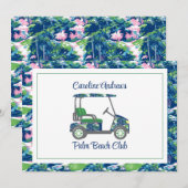 Preppy Golf Palm Beach Golf Cart Bedankkaart (Voorkant / Achterkant)