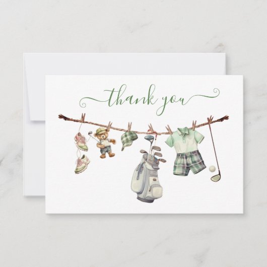 Preppy Golf waslijn Bedankt Opmerking (Voorkant)