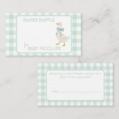 Preppy Goose Baby Shower Diaper Raffle Informatiekaartje (Voorkant / Achterkant)