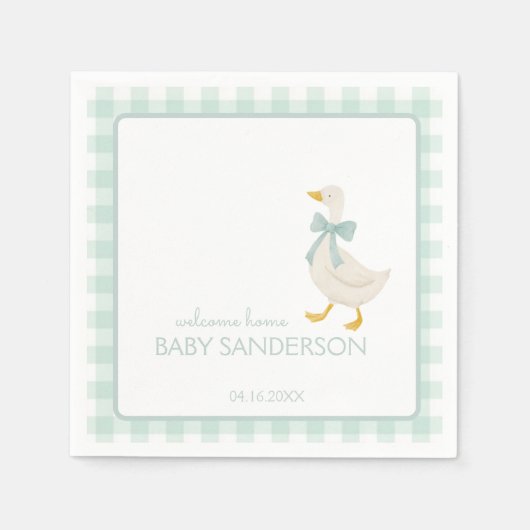 Preppy Goose Baby Shower Napkins Servet (Voorkant)