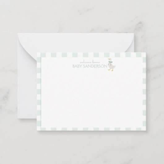 Preppy Goose Baby Shower Note Card Notitiekaartje (Voorkant)