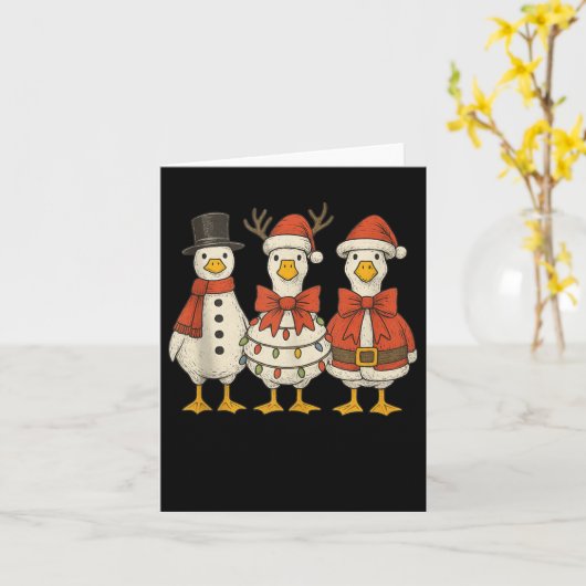 Preppy Goose Christmas Crew 2025 Funny Santa Funny Kaart (Gele Bloem)