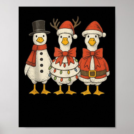 Preppy Goose Christmas Crew 2025 Funny Santa Funny Poster (Voorkant)