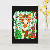 Preppy Gooses Bow Xmas Tree Funny Christmas Girl W Kaart (Gele Bloem)