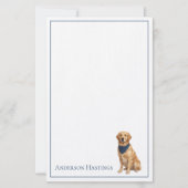 Preppy Gouden Retriever Persoonlijk Briefpapier (Voorkant)