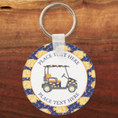 Preppy Goudvis Golfkar Sleutelhanger (Voorkant)