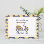 Preppy Goudvis Palm Beach Golfkar Bedankkaart (Staand voorkant)