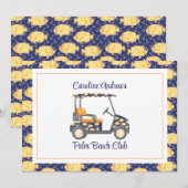 Preppy Goudvis Palm Beach Golfkar Bedankkaart (Voorkant / Achterkant)