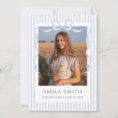 Preppy Graduation Photo Collage Announcement  Kaart (Voorkant)