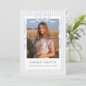 Preppy Graduation Photo Collage Announcement  Kaart (Staand voorkant)