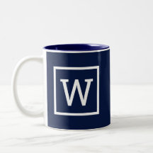 Preppy grafische rand monogram donkerblauw