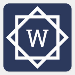 Preppy Grafische Rand Monogram Vierkante Sticker