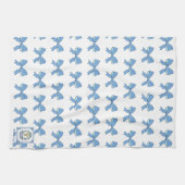 Preppy grandmillenial blauwe lint theedoek (Horizontaal)