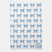 Preppy grandmillenial blauwe lint theedoek (Verticaal)