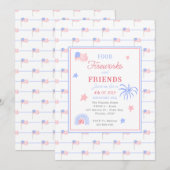 Preppy Grandmillennial 4 juli BBQ Kaart (Voorkant / Achterkant)