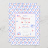 Preppy Grandmillennial 4 juli BBQ Kaart (Voorkant / Achterkant)