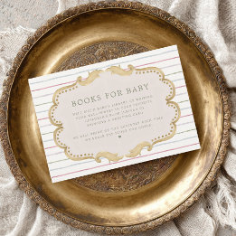 Preppy Grandmillennial Boeken voor Baby Shower Informatiekaartje