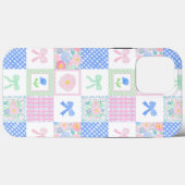 Preppy Grandmillennial Bows Bloemen Tegels Case-Mate iPhone Case (Achterkant (horizontaal))
