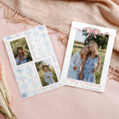 Preppy Grandmillennial Christmas Bow Swag Foto Feestdagenkaart