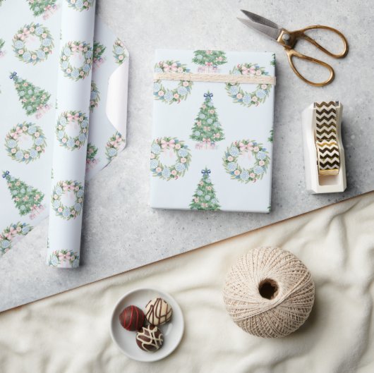 Preppy Grandmillennial Christmas Cadeaupapier (Crafts)