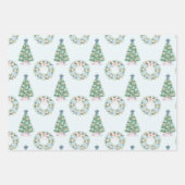 Preppy Grandmillennial Christmas Inpakpapier Vel (Voorkant 3)