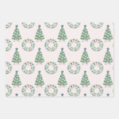 Preppy Grandmillennial Christmas Inpakpapier Vel (Voorkant)